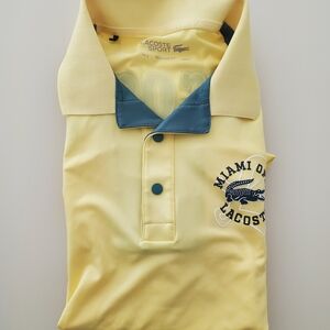 Lacoste Sport Yellow Polo with Blue Details
